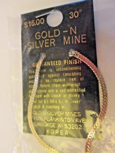 VTG GOLD TONE 30" CHAIN NECKLACE Gold-N Silver Mine NIP - Picture 1 of 4