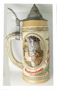 Budweiser Anheuser Busch Bierstein Keramikkrug A Serie Brauprozess - Bild 1 von 5