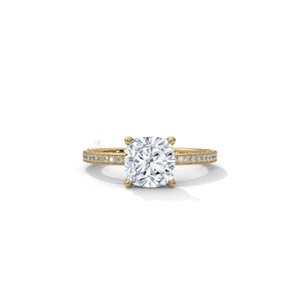 2 kt Kissenschliff Moissanit Solitär Ring in 925 Sterling Silber Verlobung Geschenk - Bild 1 von 3