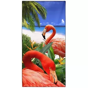 Oversized Flamingo Beach Towel 36"x72" Sand-Free Quick Dry Lightweight Towel - Picture 1 of 7