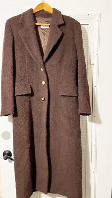 Abrigo MISSONI Largo Alpaca Mohair Mujer Talla 10 Vintage Marrón Foto 1 de 4