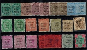 British East Africa 1896-1901 1/2A-8A SG 65-74 w/3 Shades of 1A Red MOG VF - Picture 1 of 1