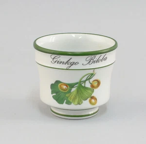 9988443 Porzellan Blumentopf Cachepot Ginkgo grün Kämmer 8x7cm - Bild 1 von 2