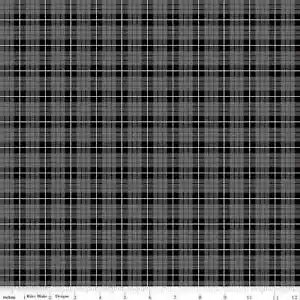 Wild at Heart Plaid Black and Gray Cotton Fabric by Riley Blake DesignsC9825Gray - Picture 1 of 1