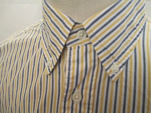 Nautica gelb blau & weiß gestreift L/Ärmel Knopfleiste Large Freizeithemd  - Bild 1 von 4