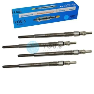 4 x You.S Original Glow Plugs for CITROËN C1 (PM) C2 (JM) C3 I/II 1.4 1.6 HDi - Image 1 of 2