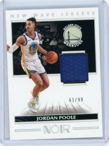 2019-20 Panini Noir Basketball New Wave Jerseys Rookie #NW-JPL Jordan Poole /99