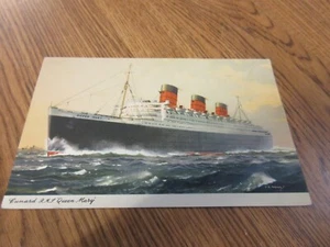 Vintage POST CARD Queen Mary Cruise Ship - Picture 1 of 2