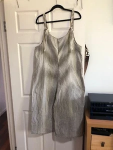 Imagine Cotton Blend Striped Midi Overalls Wide Leg NWOT🌻 ITALY - Picture 1 of 16