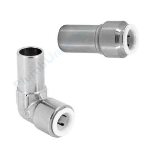 Codo de calle/codo recto de 15 mm y 10 mm x 15 mm Codo reductor de válvula de empuje de cromo - Imagen 1 de 4