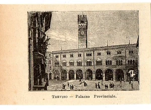 Stampa antica TREVISO veduta in miniatura Palazzo dei Trecento 1905 Old print - Picture 1 of 1