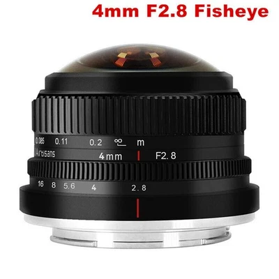 7artisans 4mm F2.8 Fisheye Manual Prime Lens For Canon Fuji M4/3 Sony E Mount - Image 1 of 4