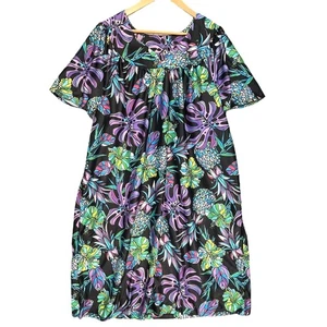 Abito donna Anthony Richards stampa floreale tropicale hawaiano Muumuu casa XL - Foto 1 di 5