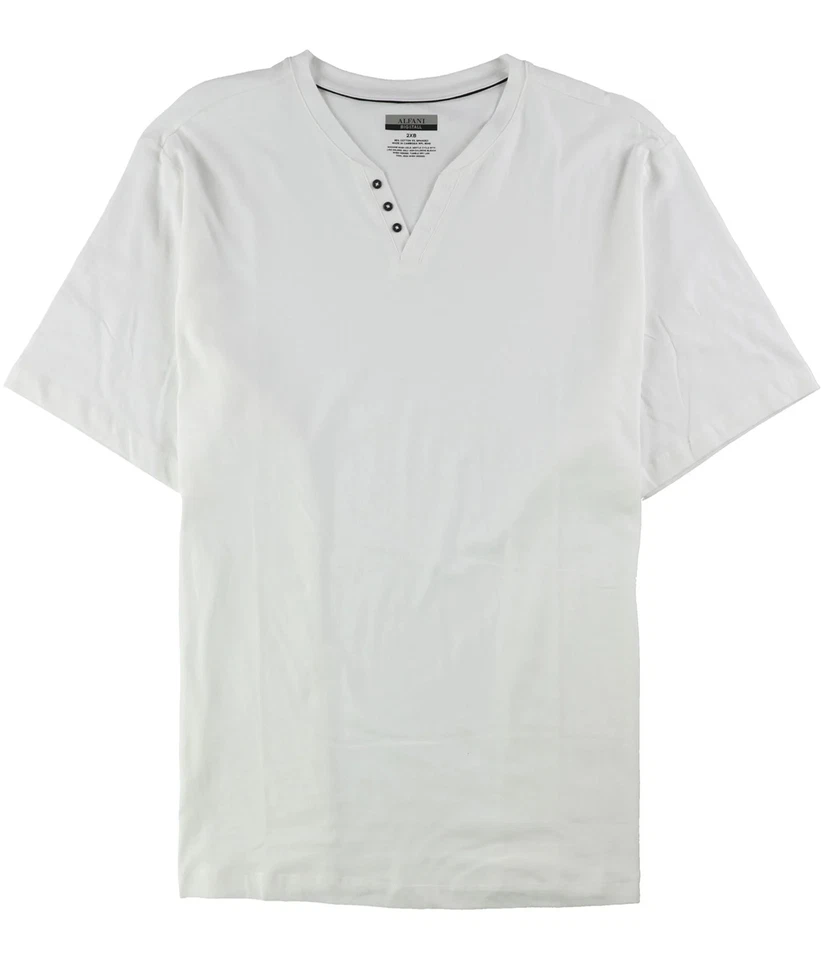 Alfani Mens Split Neck Henley Shirt, brightwhite, Big & Tall, Big 2X - Image 1 of 1