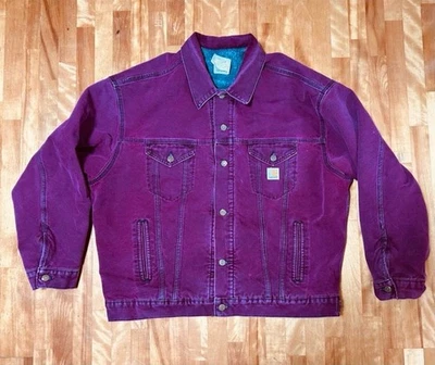 Vintage 90s Carhartt Trucker Jacket jb181 Wine Red XL Japón - Imagen 1 de 4