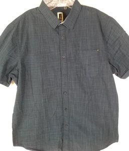 Howe-Mens Short Sleeve-Casual Button Down Shirt-XL Extra Large-Blue-100% Cotton - Picture 1 of 7