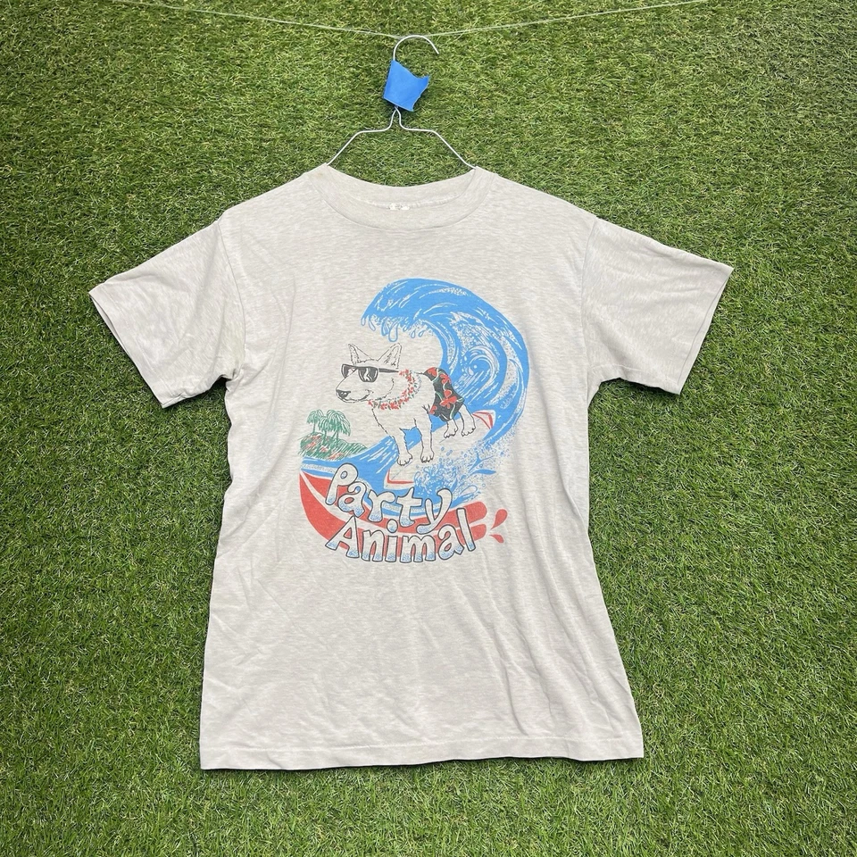 Camisa De Colección Spuds Mackenzie Para Hombres Pequeña Brote Luz Fiesta Animal Puntada Única Foto 1 de 4