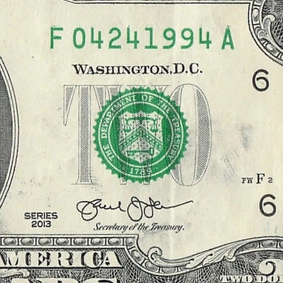 APR 24 1994 Birthday Fancy Serial Number Date Note One Dollar Bill 04 24 1994 - Image 1 of 4