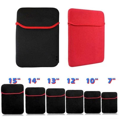 7 10 12 13 14 15 inch Laptop Notebook Macbook iPad Mini Sleeve Black Red - Image 1 of 4