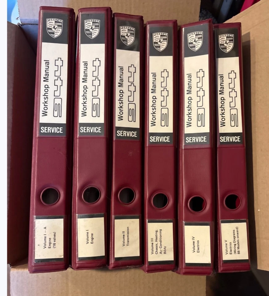 Juego de 6 carpetas manual taller servicio reparación original Porsche 944 Foto 1 de 1