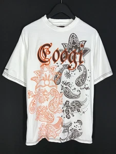 Men's VTG COOGI White T-Shirt Big Logo Paisley Short Sleeve Shirt Size L - Picture 1 of 11