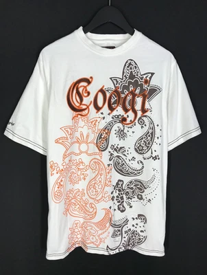 Men's VTG COOGI White T-Shirt Big Logo Paisley Short Sleeve Shirt Size L - Image 1 of 4