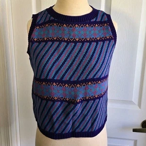 Levi's Maglione Vintage Gilet Donna Taglia M Colorato Made In USA - Foto 1 di 7