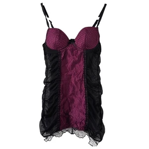 Rampage Spitze Babydoll Dessous Negligee M schwarz beere kokett sexy Y2K - Bild 1 von 4