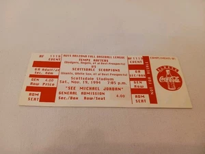 Selten Michael Jordan 1994 Arizona Fall League Baseball Ticket Stub White Sox - Bild 1 von 4