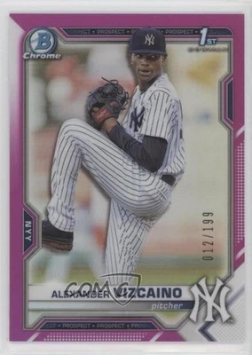 2021 Bowman Chrome Prospects Fuchsia Refractor /199 Alexander Vizcaino #BCP-212 - Image 1 of 2