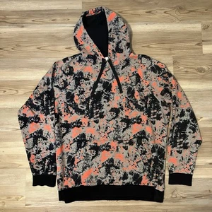 Under Armour Sweatshirt Mens XL Splatter Orange Black Hoodie Sweater Outdoor - Picture 1 of 4