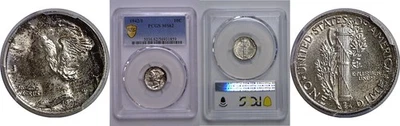 1942/1 Mercury Dime   PCGS MS-62 - Image 1 of 3