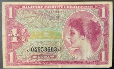 1965-1968 USA-MILITARY  PAYMENT PAPER MONEY - ONE DOLLAR SERIES 641 NOTE! - Image 1 of 2