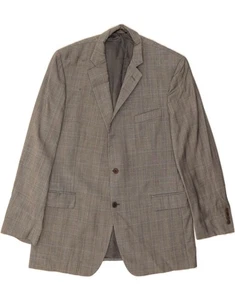 BROOKS BROTHERS Mens 2 Button Blazer Jacket UK 40 Large Grey Check Wool CM10 - Picture 1 of 3