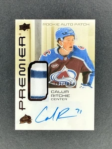 2024-25 UD Premier Calum Ritchie Acetate Auto Patch Rookie /249 Avalanche - Bild 1 von 4