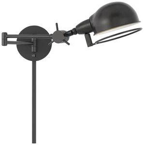 Linthal Dark Bronze Adjustable Plug-In Swing Arm Wall Lamp - Picture 1 of 1