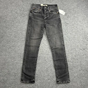 AE77 Jeans Damen 00 schwarz grau Straight Crop Bio Baumwolle Stretch Cropped - Bild 1 von 8