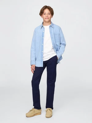 NUEVO Pantalones de vestir Gap niños jóvenes sarga azul marino talla grande (14/16) calce recto Foto 1 de 4