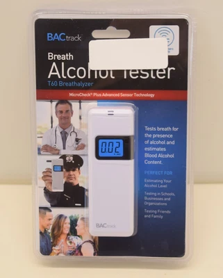 Probador de alcohol respiratorio BacTrack T60 alcoholímetro personal y sensor avanzado - NUEVO Foto 1 de 4