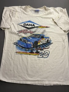 Camicia da corsa vintage Walker Evans uomo XL bianca NASCAR serie camion Dana anni 90 - Foto 1 di 9