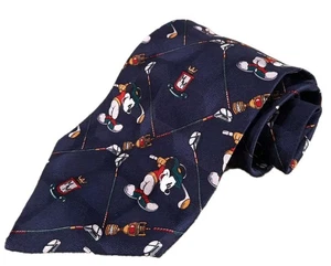 Disney Mickey & Co Men's Golf Silk Tie Atlas Design Goteborg Sweden Necktie - Picture 1 of 6