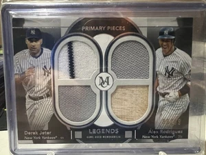 2024 Topps Museum Collection Jeter/Rodriguez Primary Pieces 80/99 Quad Relic  - Picture 1 of 3