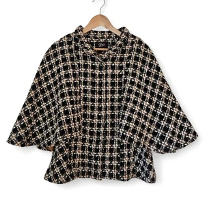 Giacca donna Luii a quadri con cappuccio Boucle taglia XL Old Money Granny - Foto 1 di 16