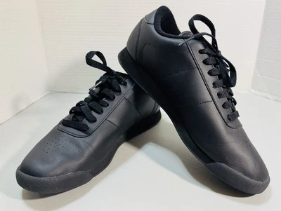 Reebok Shoes Womens Sz 8 Wide Classic Athletic Low Sneakers 1Y3501 Black Leather - Image 1 of 4