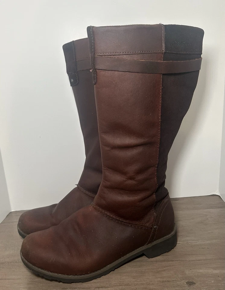 Eddie Bauer Botas Altas de Cuero Suave para Mujer 9.5 Marrón Impermeable Cremallera Lateral Foto 1 de 4