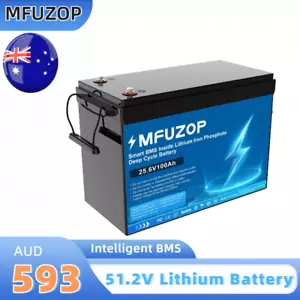 24V 100Ah 25.6V Lithium Battery LiFePO4 15000 Cycle 100A BMS for Marine Solar - Picture 1 of 14