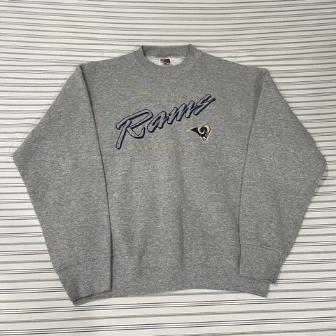 Vintage 90s NFL St. Louis Rams Football Pullover Sweatshirt Mens Size Large Gray Cover