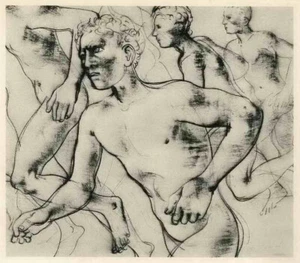 Hans ERNI - in die Flucht geschlagene - drucksignierte Lithographie - Picture 1 of 1