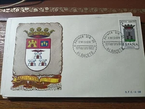 EDIFIL 1407 ESCUDO ALBACETE AÑO 1962 SOBRE PRIMER DIA EMISION - Imagen 1 de 1