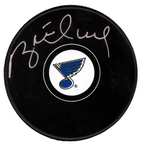 Brett Hull Signed Autographed St Louis Blues Logo Puck JSA COA - Picture 1 of 2